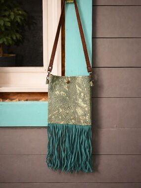 Fringe Crossbody Bag - Teal